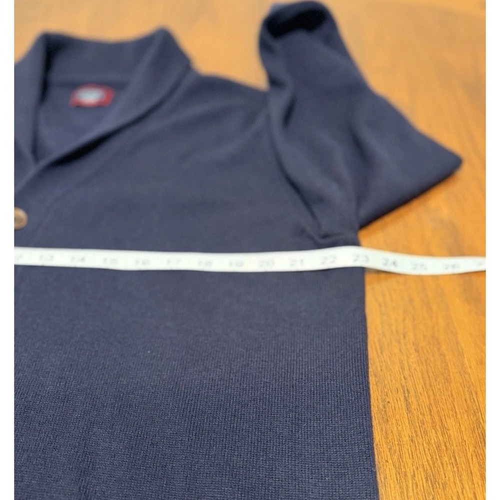 Untuckit Costa Merino Wool Cardigan Men's XL Navy Shawl Collar Sweater - Picture 7 of 8